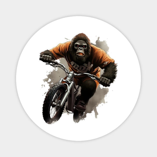 gorilla bmx Magnet by sample the dragon